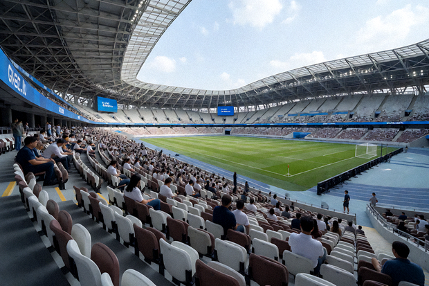 体育场内观众席与比赛场地全景，关于好博体育平台介绍配图